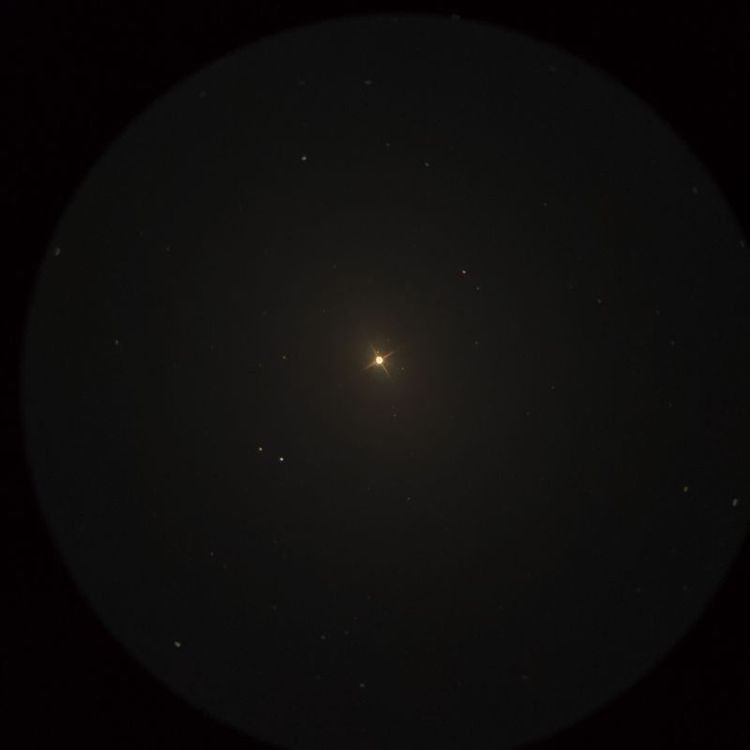 エルタニン（Eltanin） captured through a telescope eyepiece using a smartphone camera - Afocal Astrophotography