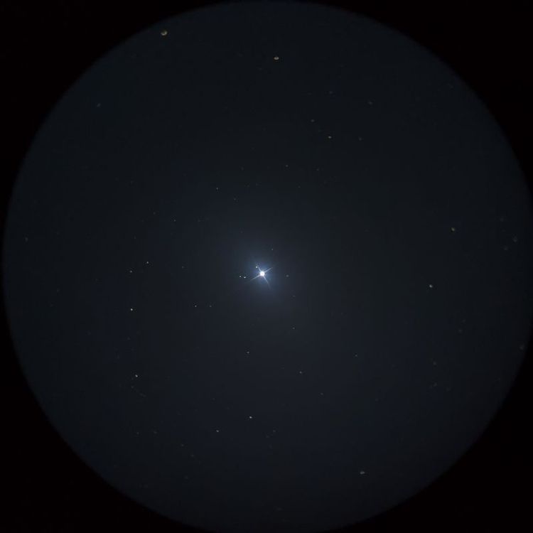 カストル（Castor） captured through a telescope eyepiece using a smartphone camera - Afocal Astrophotography