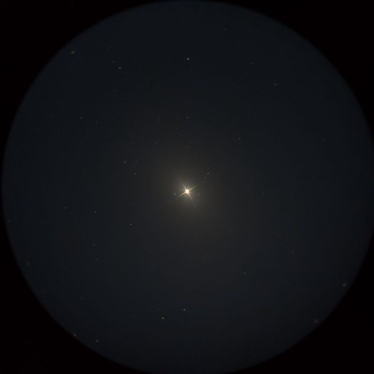 ポルックス（Pollux） captured through a telescope eyepiece using a smartphone camera - Afocal Astrophotography