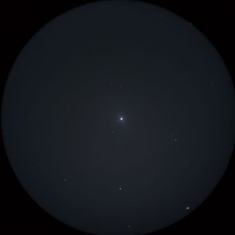 うさぎ座μ星 captured through a telescope eyepiece using a smartphone camera - Afocal Astrophotography
