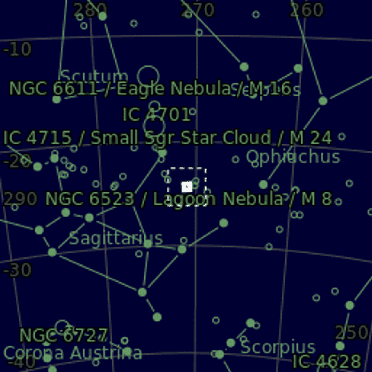 Star map of M8