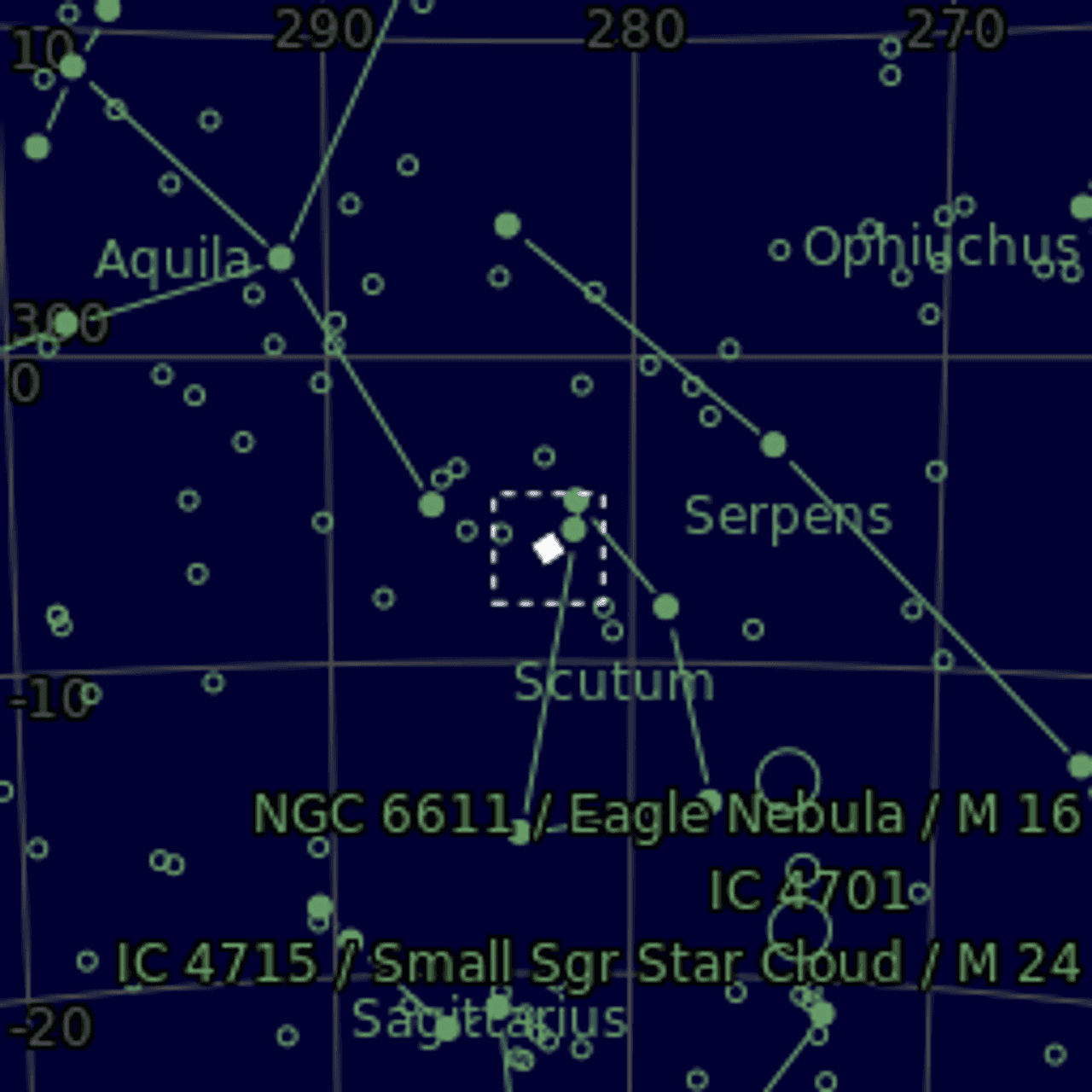Star map of M11