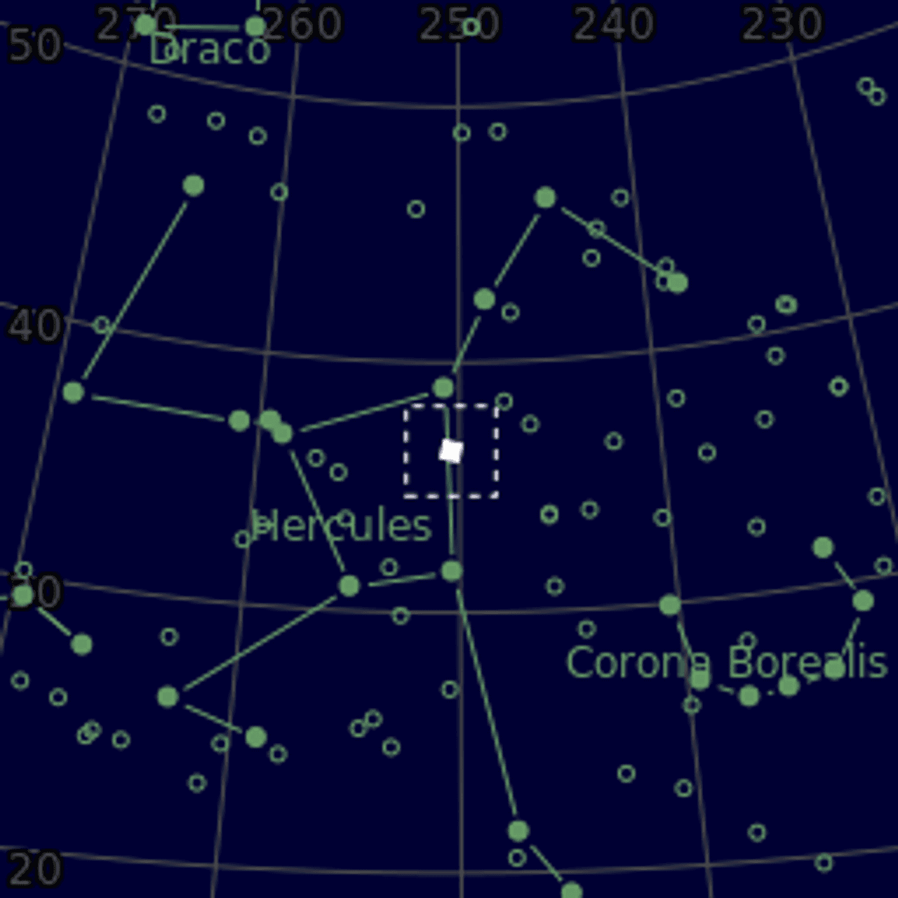 Star map of M13