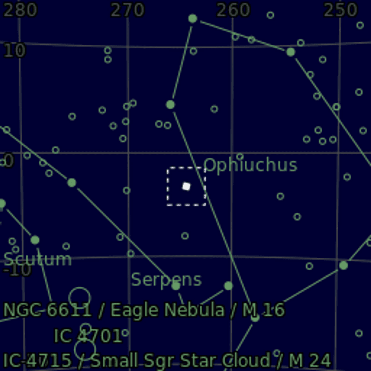 Star map of M14