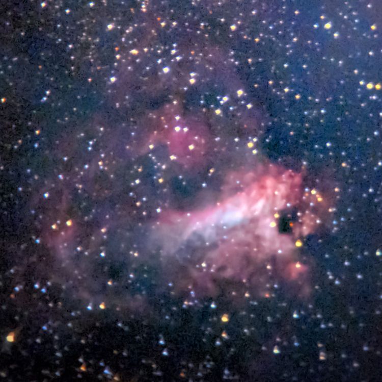 M17 captured through a telescope eyepiece using a smartphone camera - Afocal Astrophotography