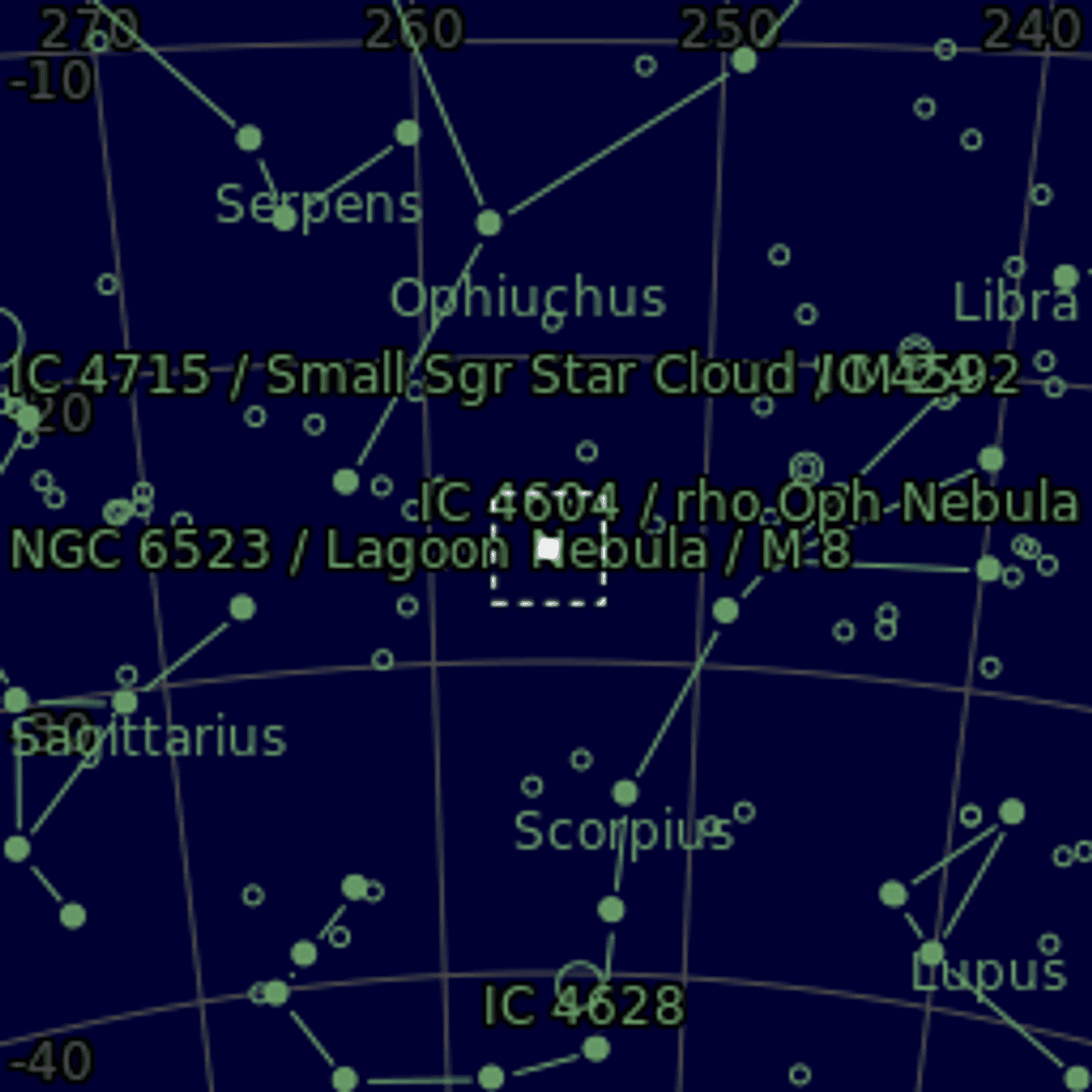 Star map of M19