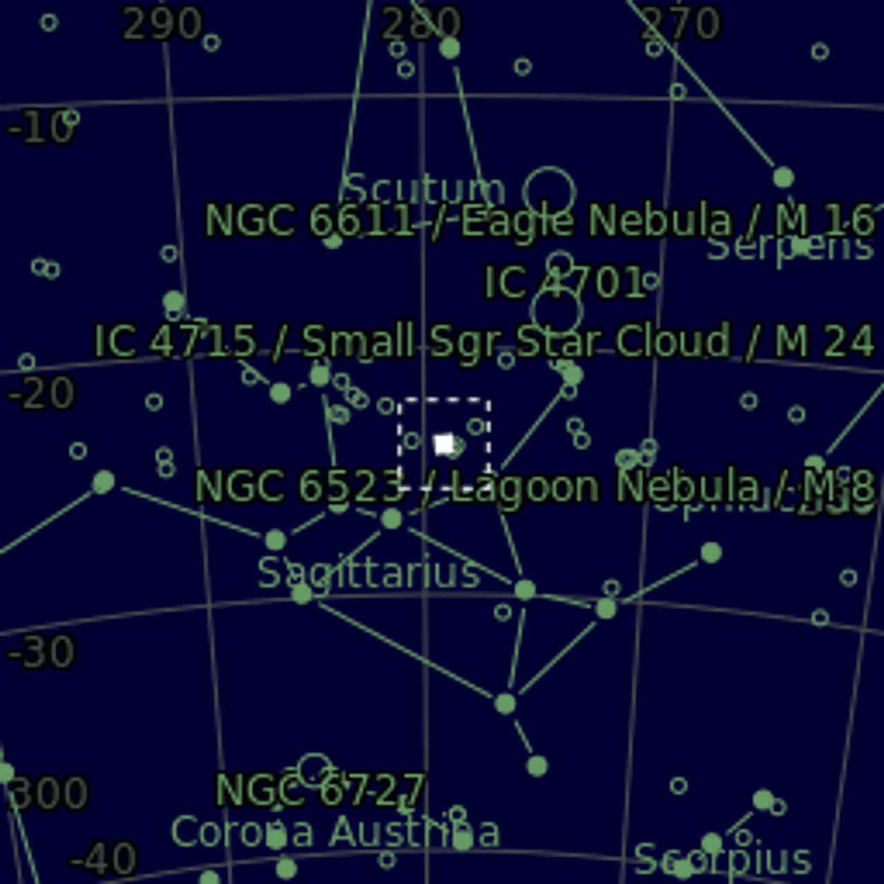 Star map of M22