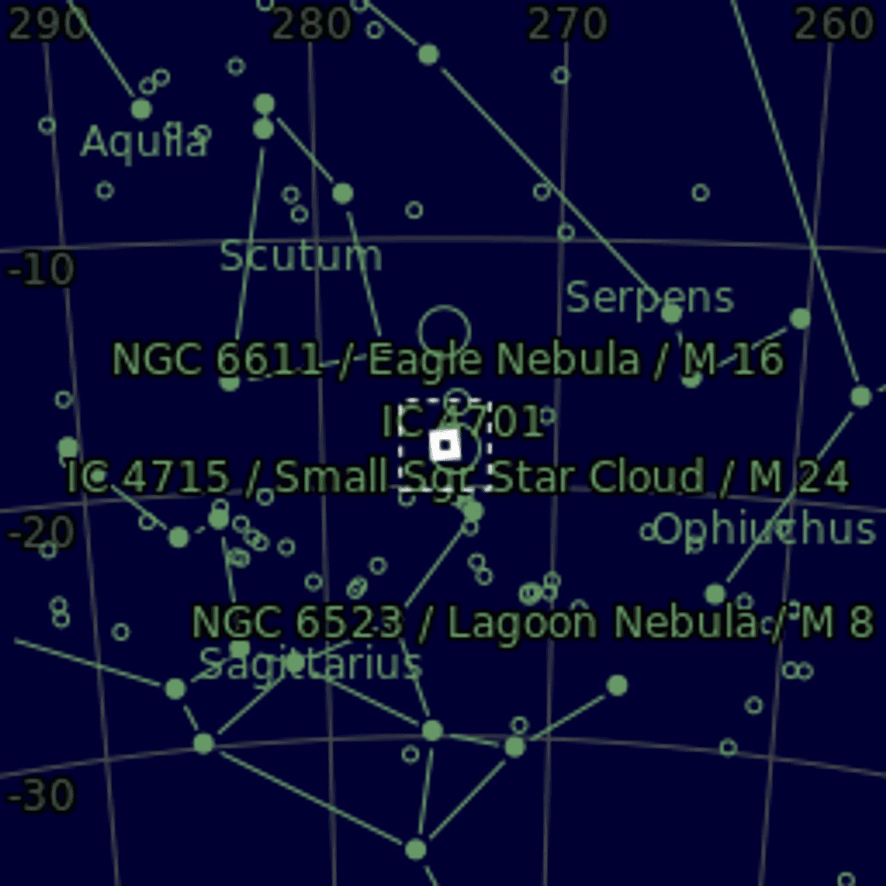 Star map of M24