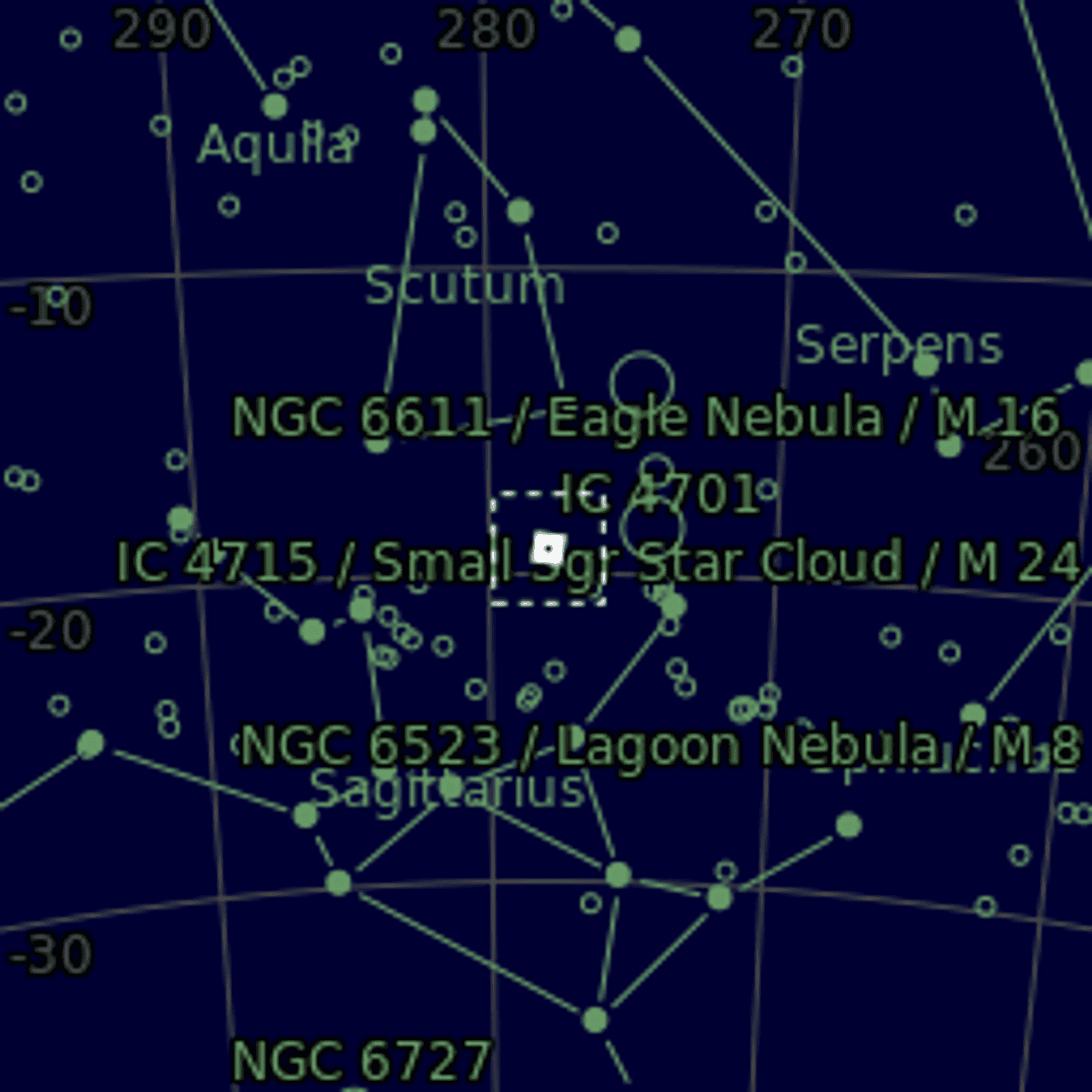 Star map of M25