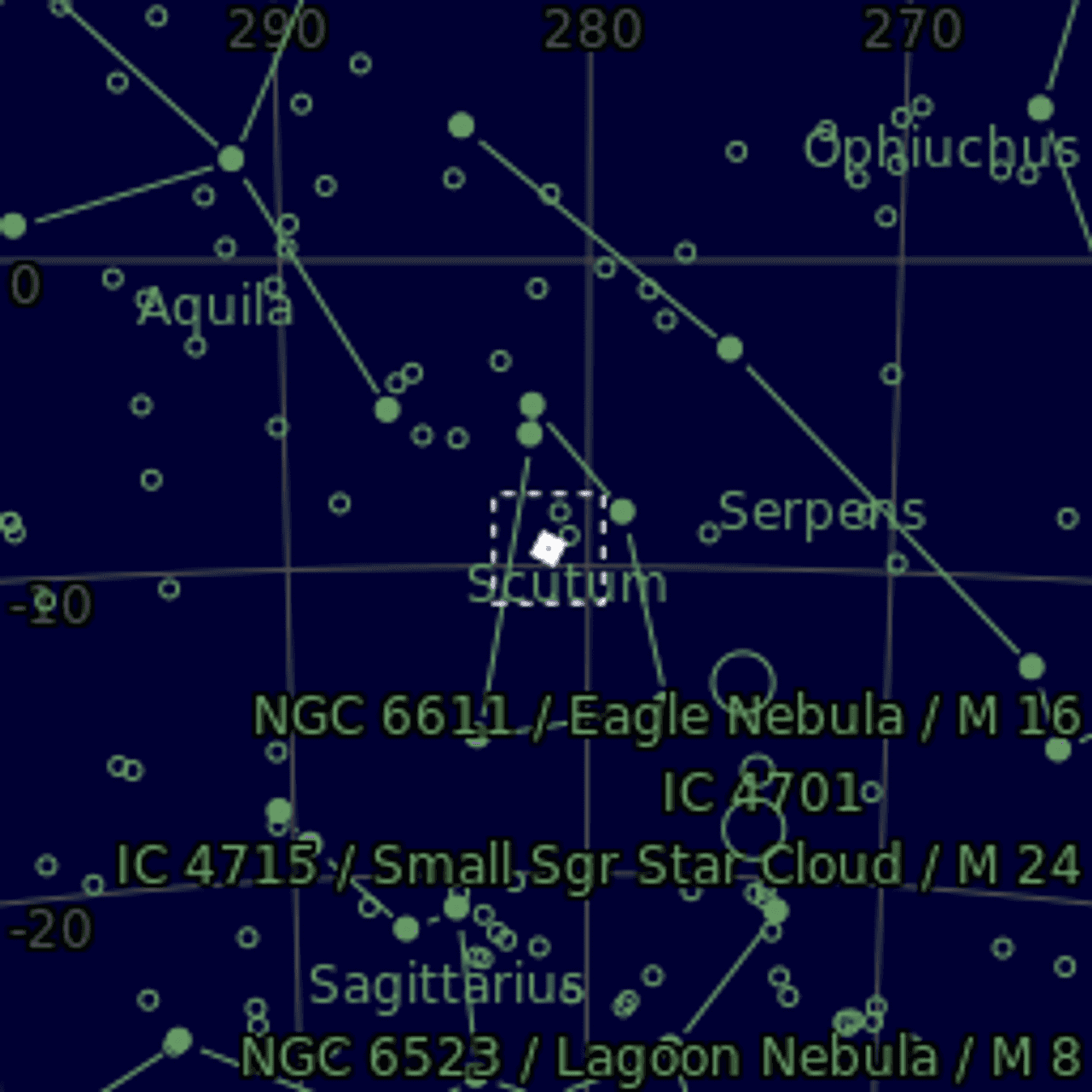 Star map of M26