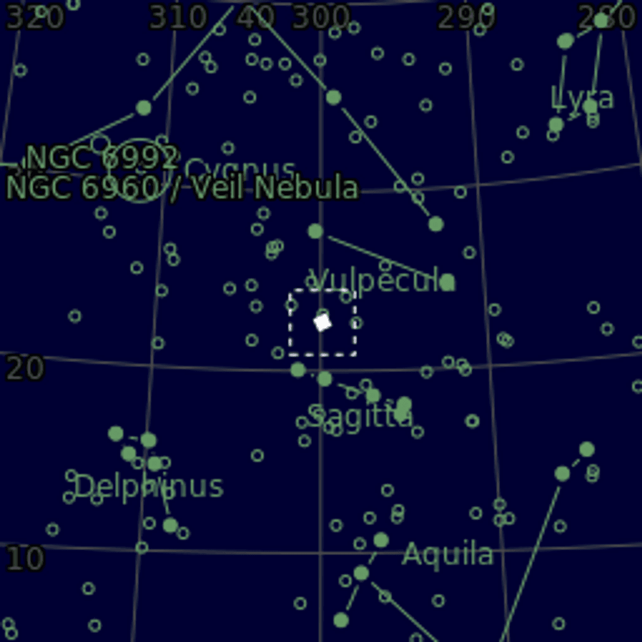 Star map of M27
