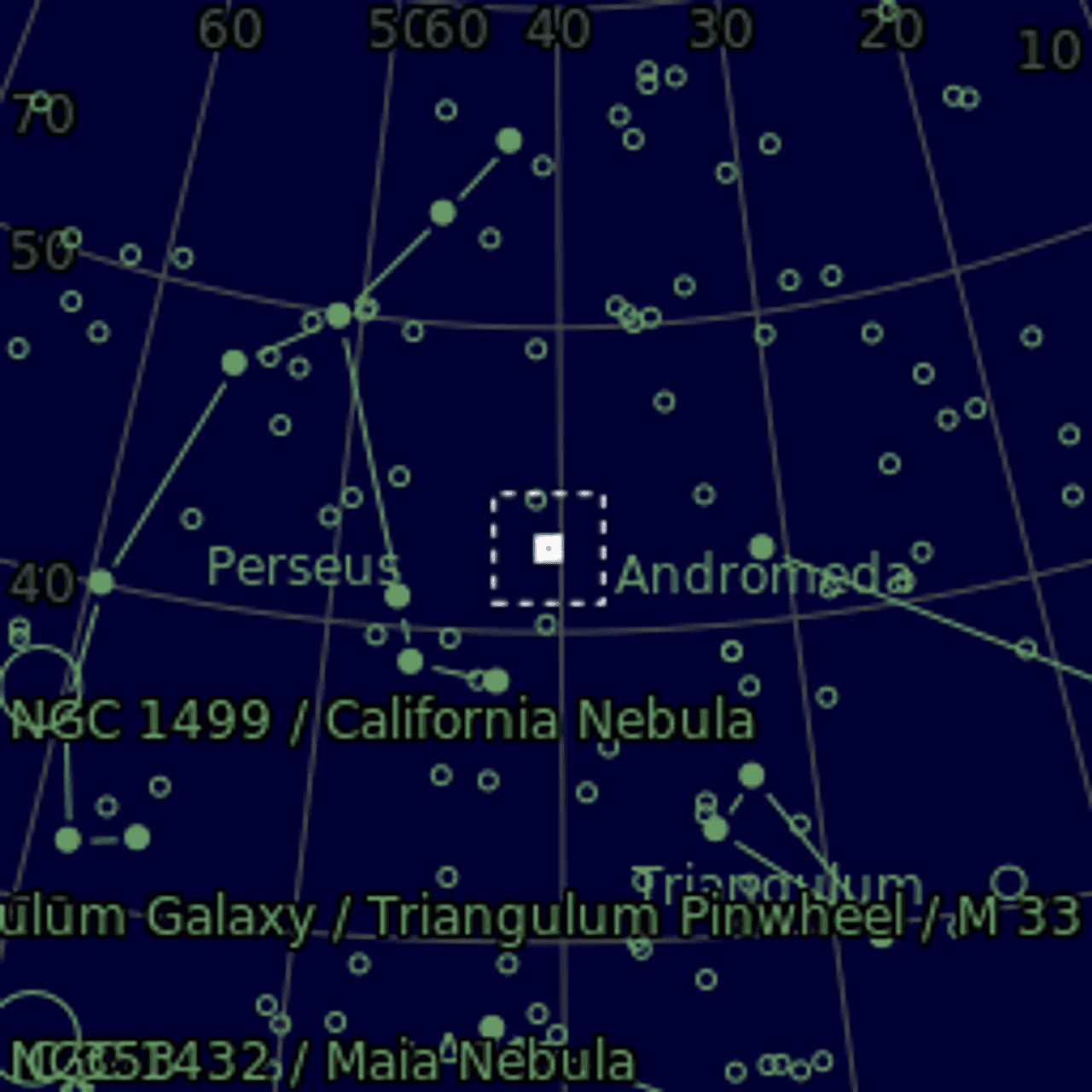 Star map of M34
