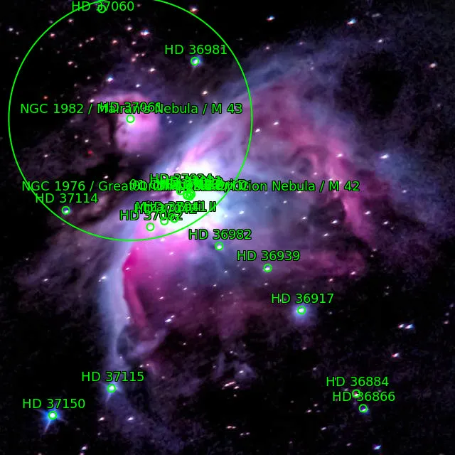 Annotation around M42 and M43(data-nosnippet)