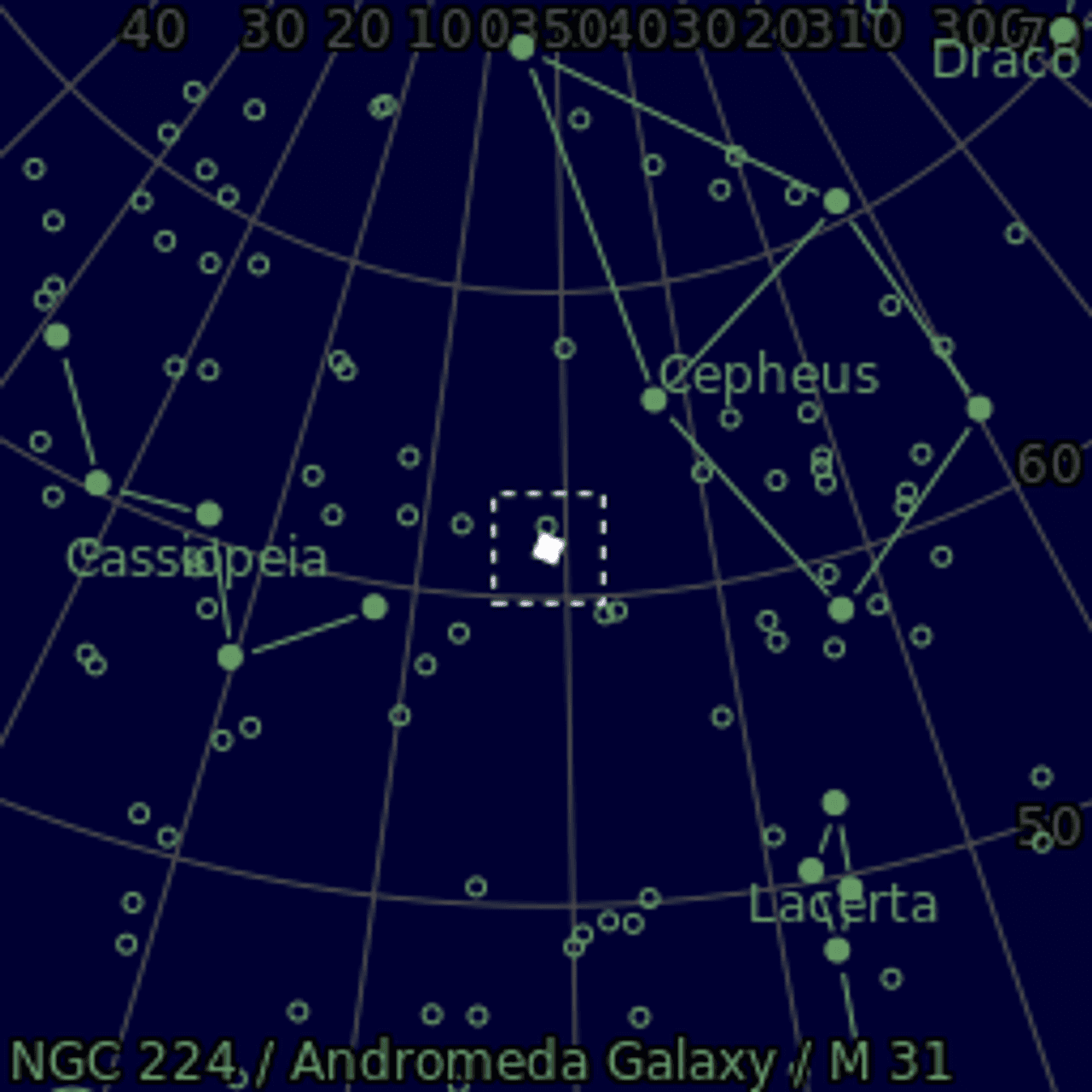 Star map of M52