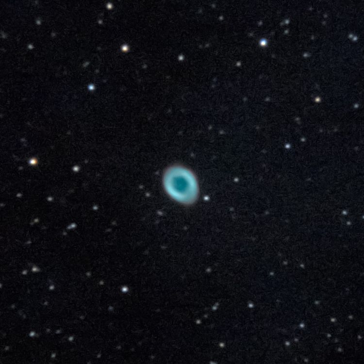 M57 captured through a telescope eyepiece using a smartphone camera - Afocal Astrophotography