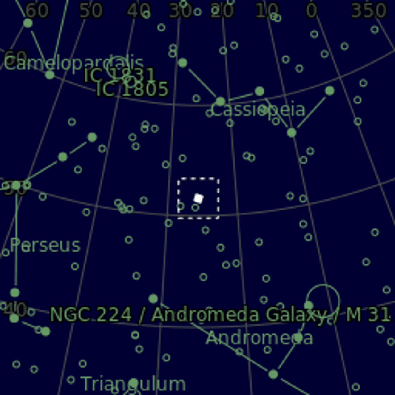 Star map of M76