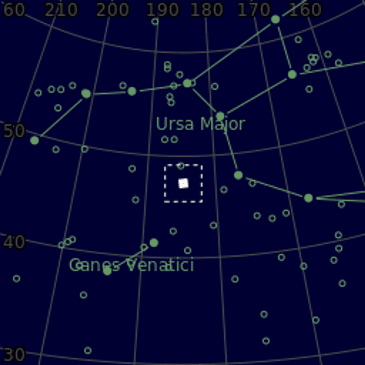 Star map of M106