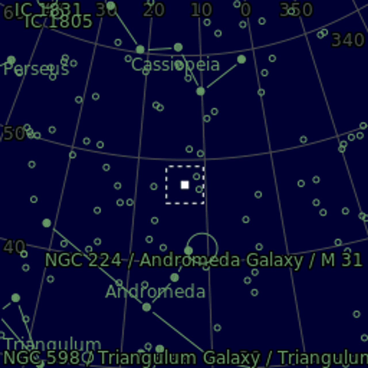 Star map of NGC278
