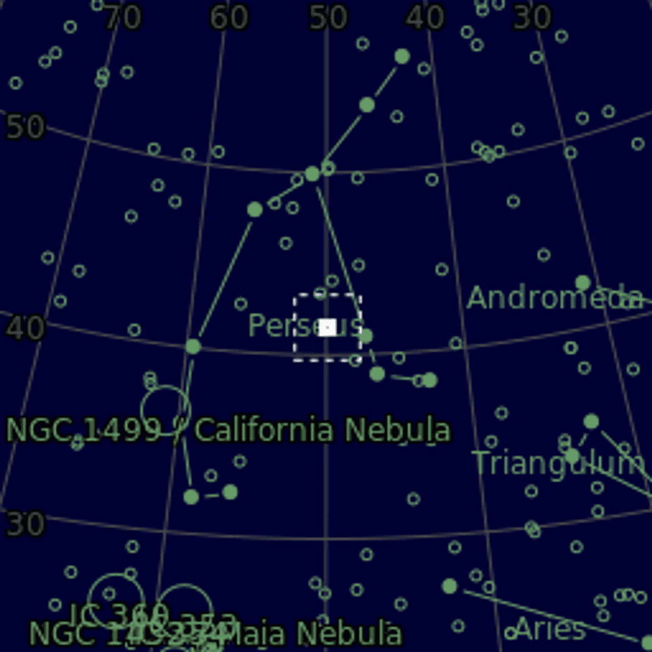 Star map of NGC1275around