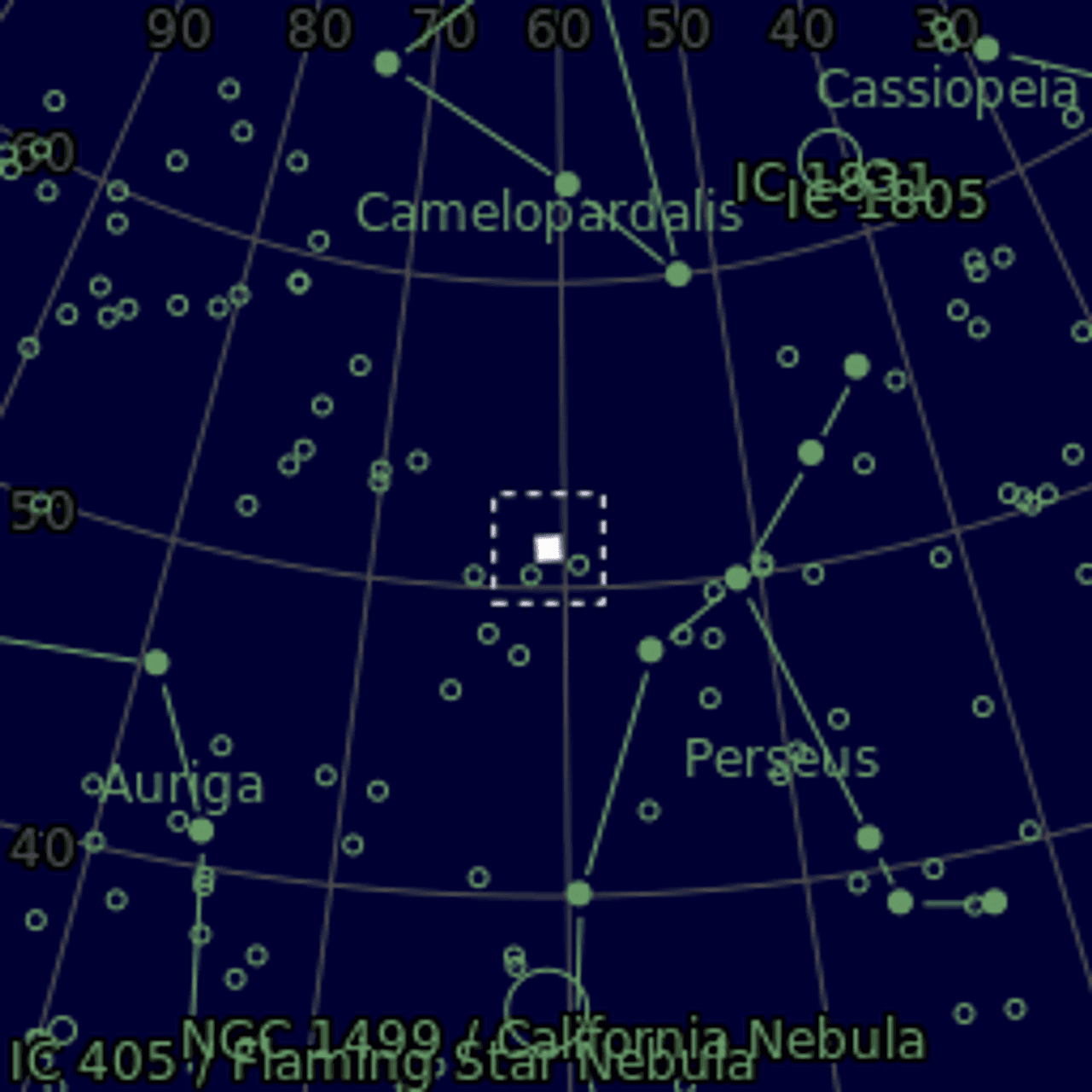 Star map of NGC1491