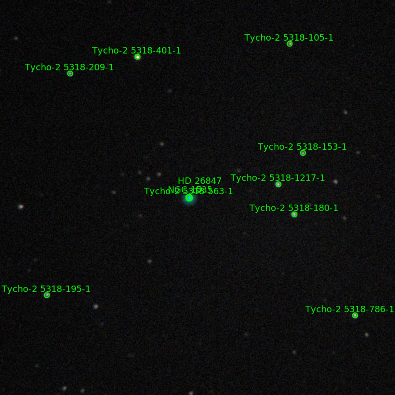 Annotation around NGC1535