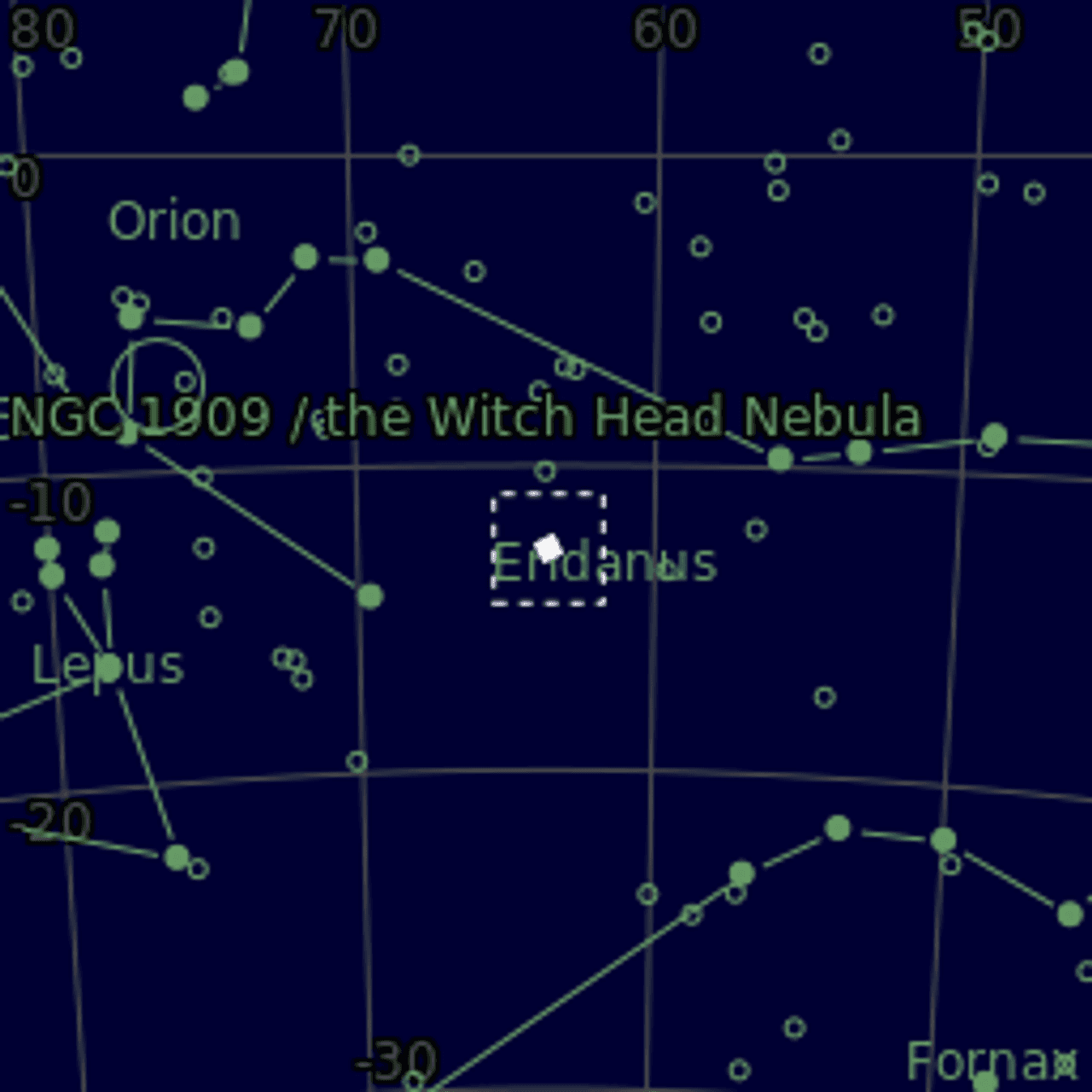 Star map of NGC1535