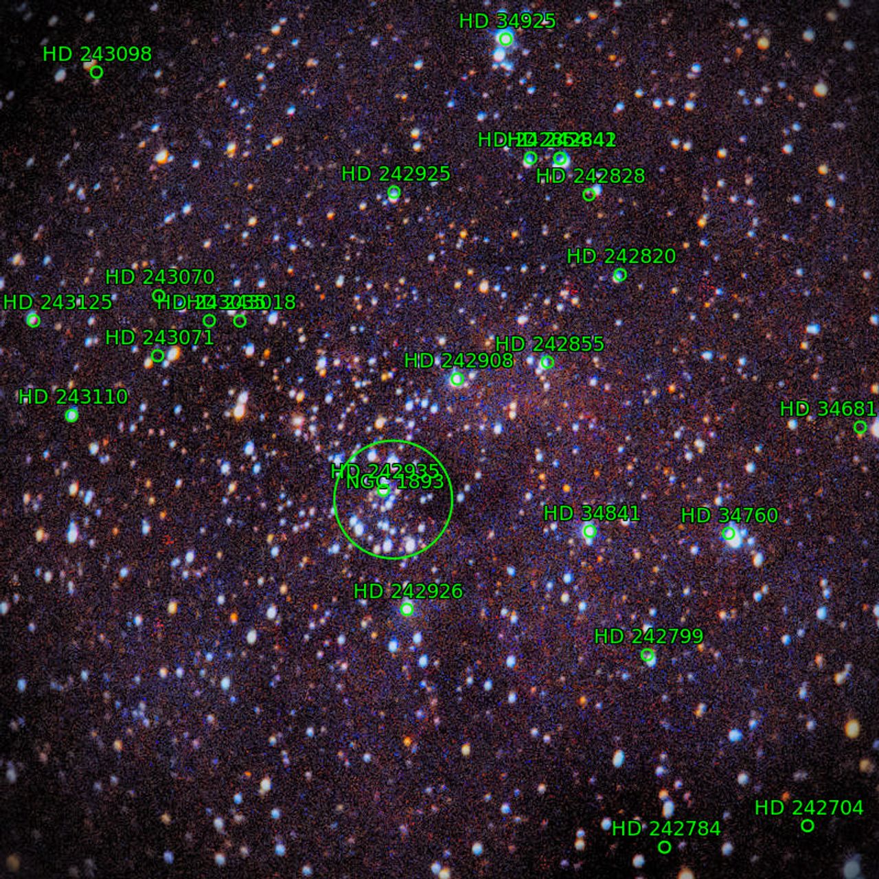 Annotation around NGC1893
