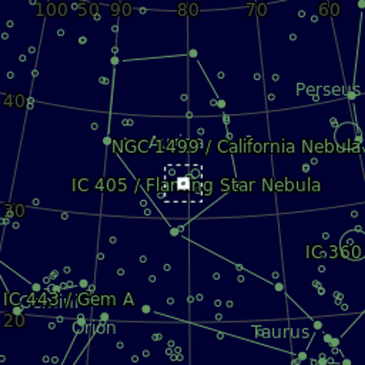 Star map of NGC1893