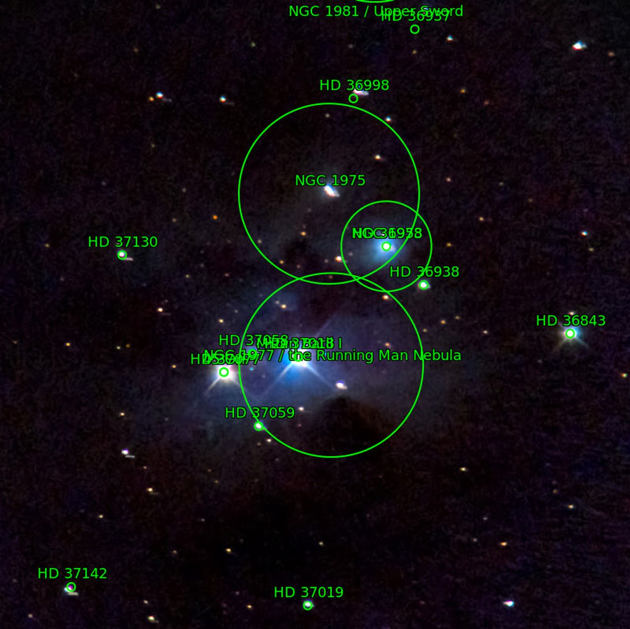 Annotation around NGC1975