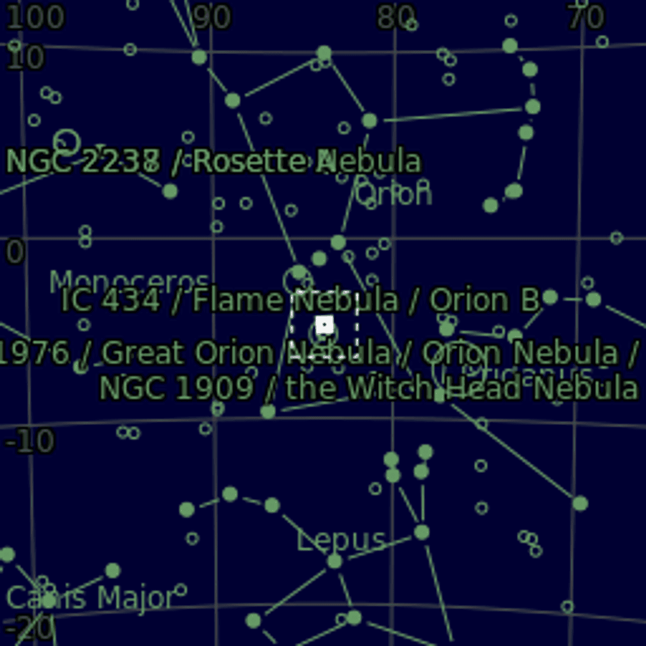 Star map of NGC1975