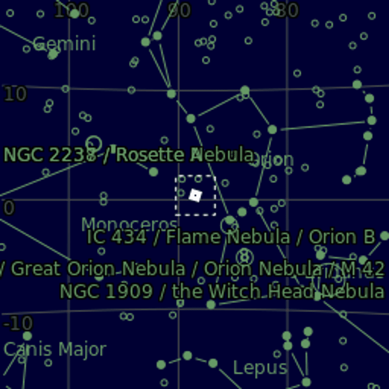 Star map of NGC2112