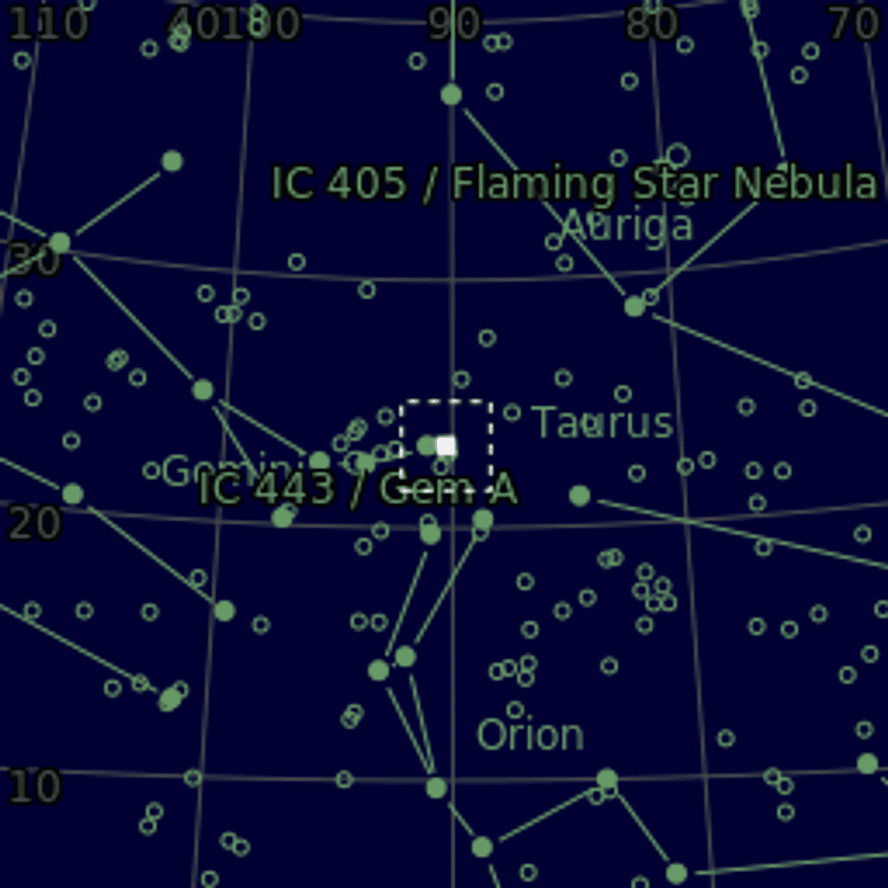 Star map of NGC2129