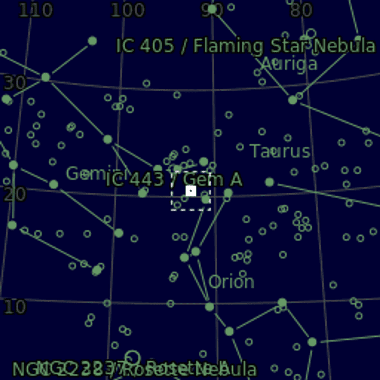 Star map of NGC2175
