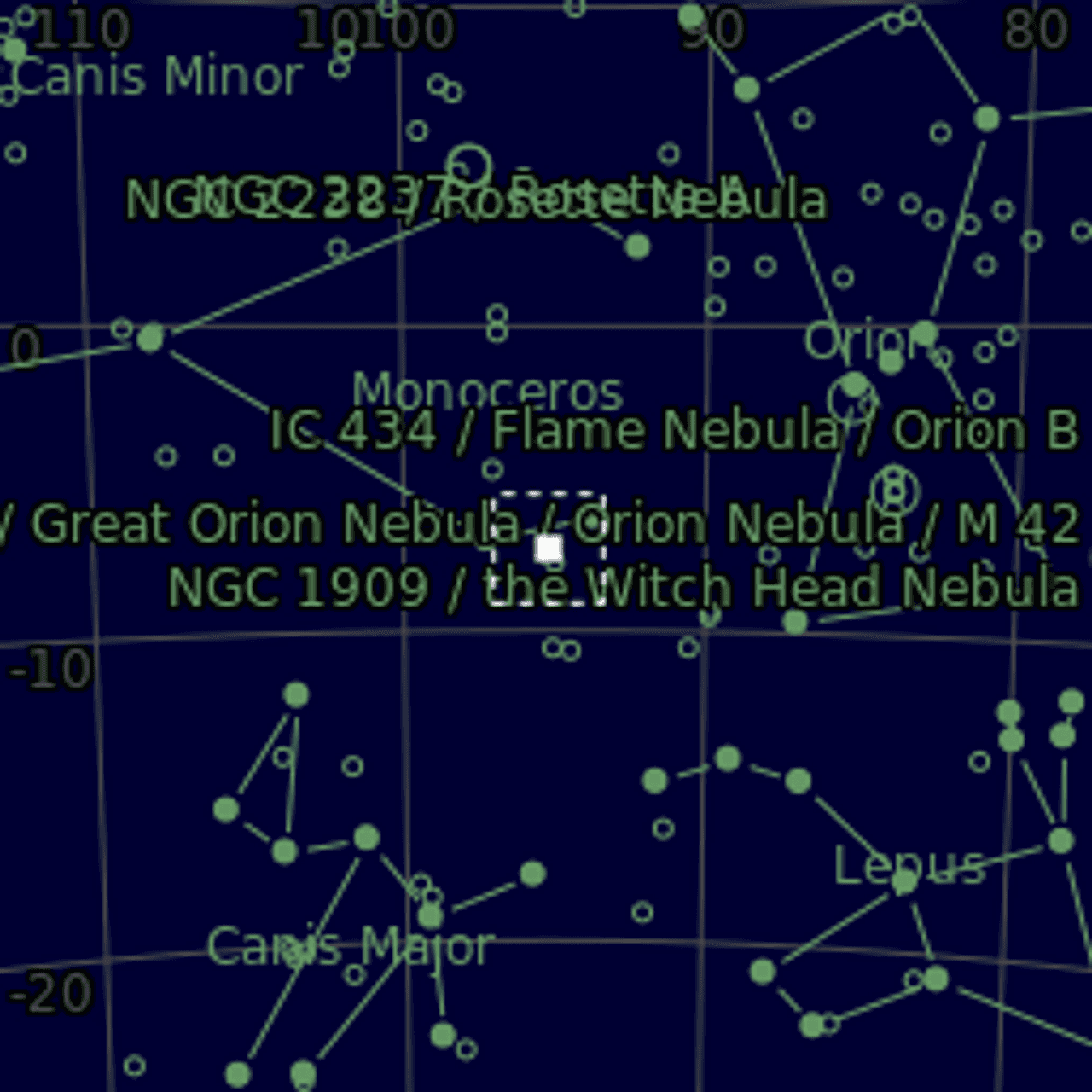 Star map of NGC2215