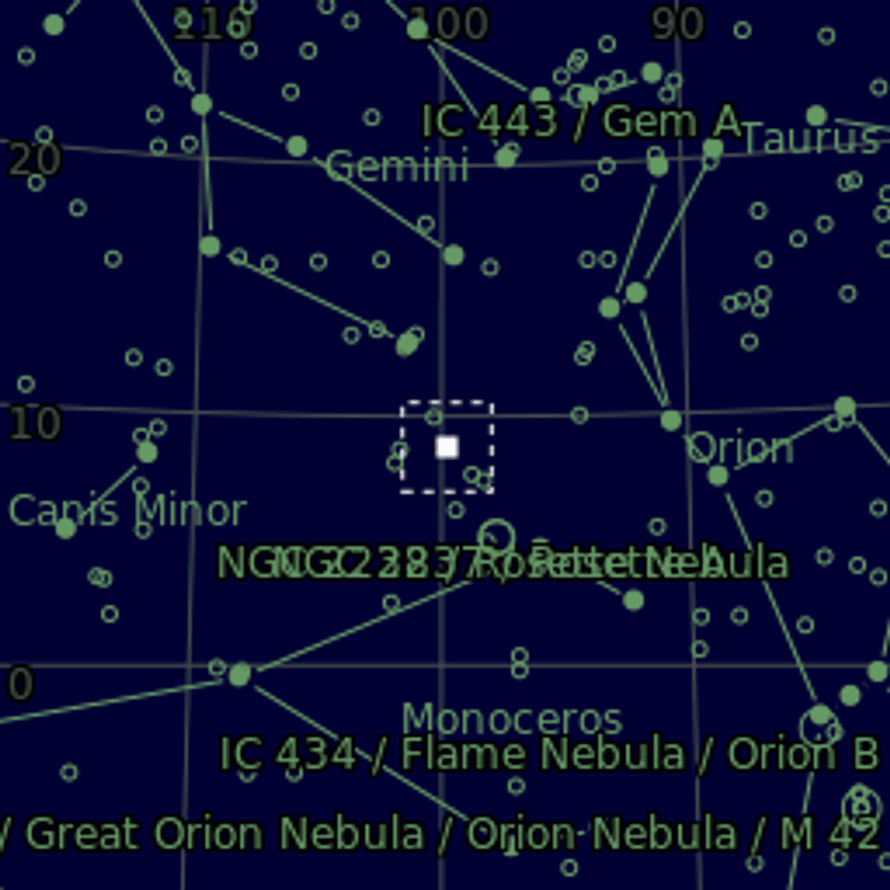 Star map of NGC2261