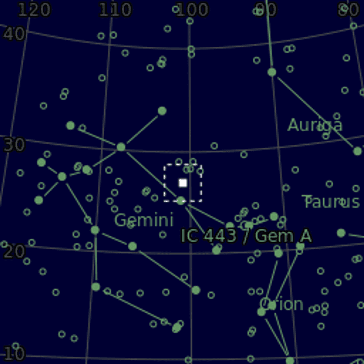 Star map of NGC2266