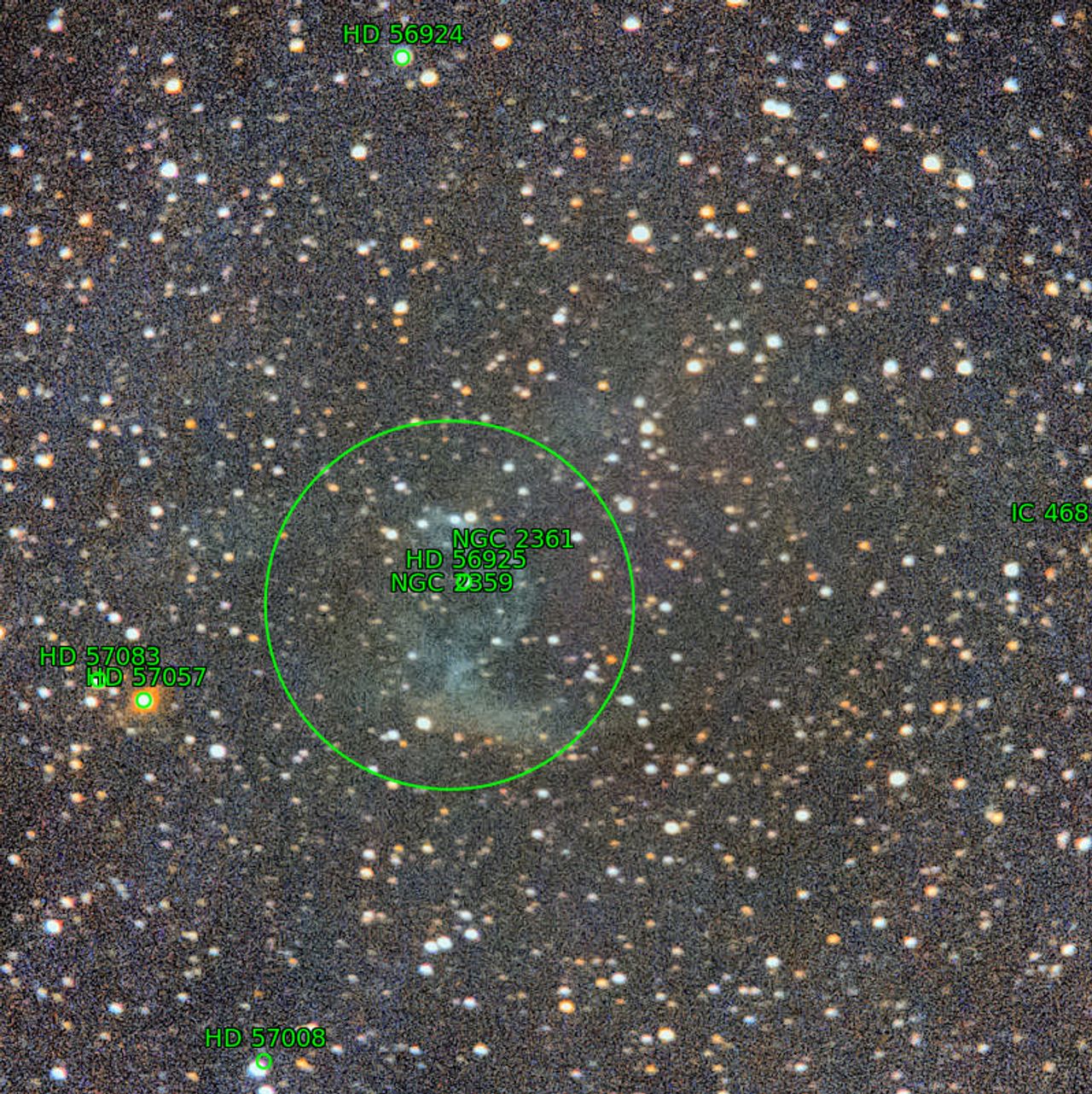 Annotation around NGC2359