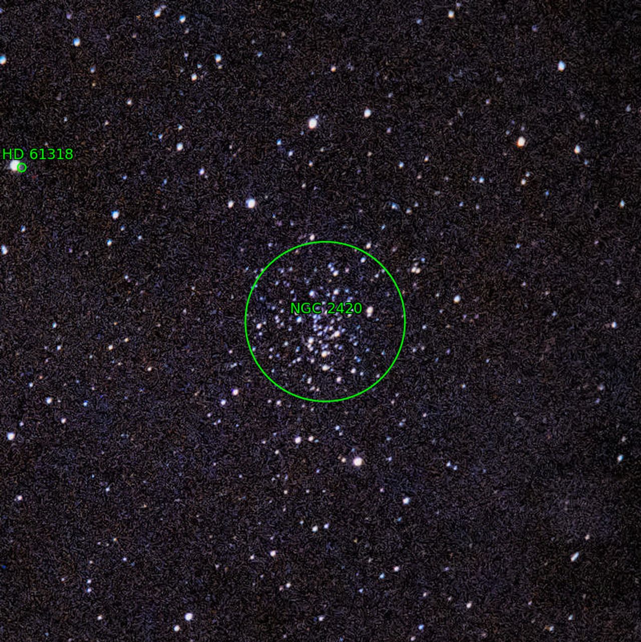 Annotation around NGC2420