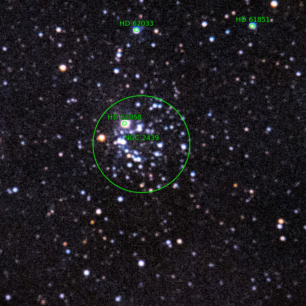 Annotation around NGC2439