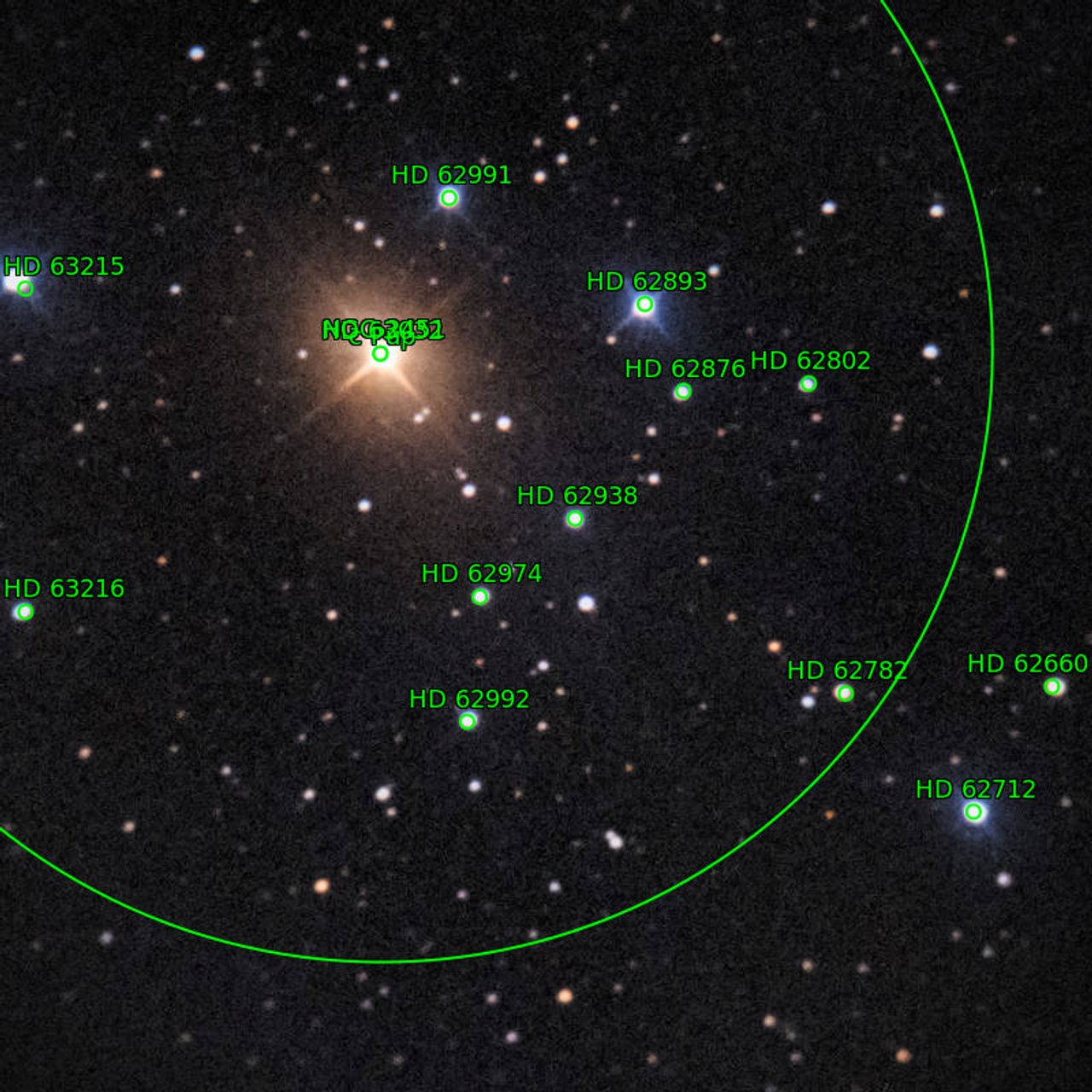 Annotation around NGC2451