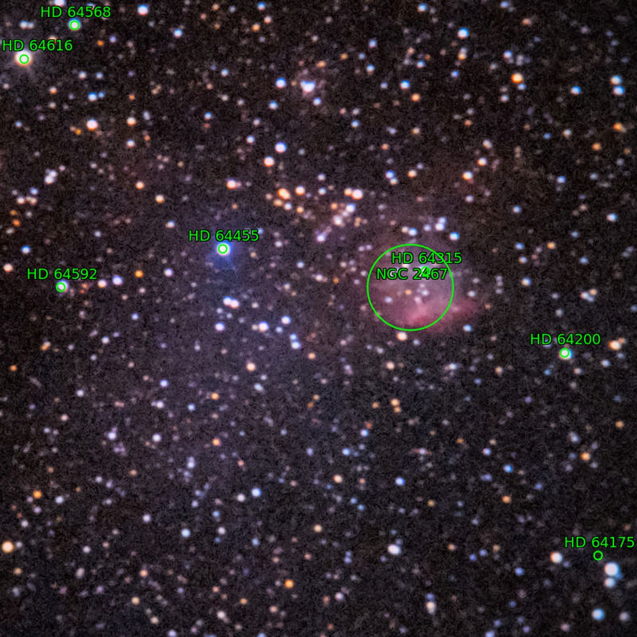 Annotation around NGC2467