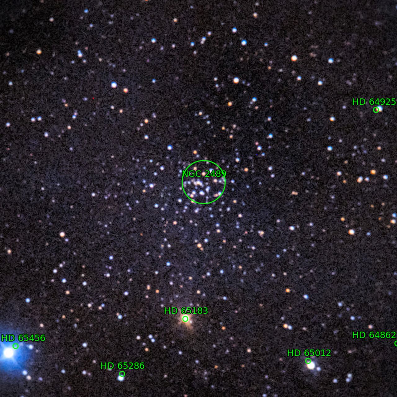 Annotation around NGC2489