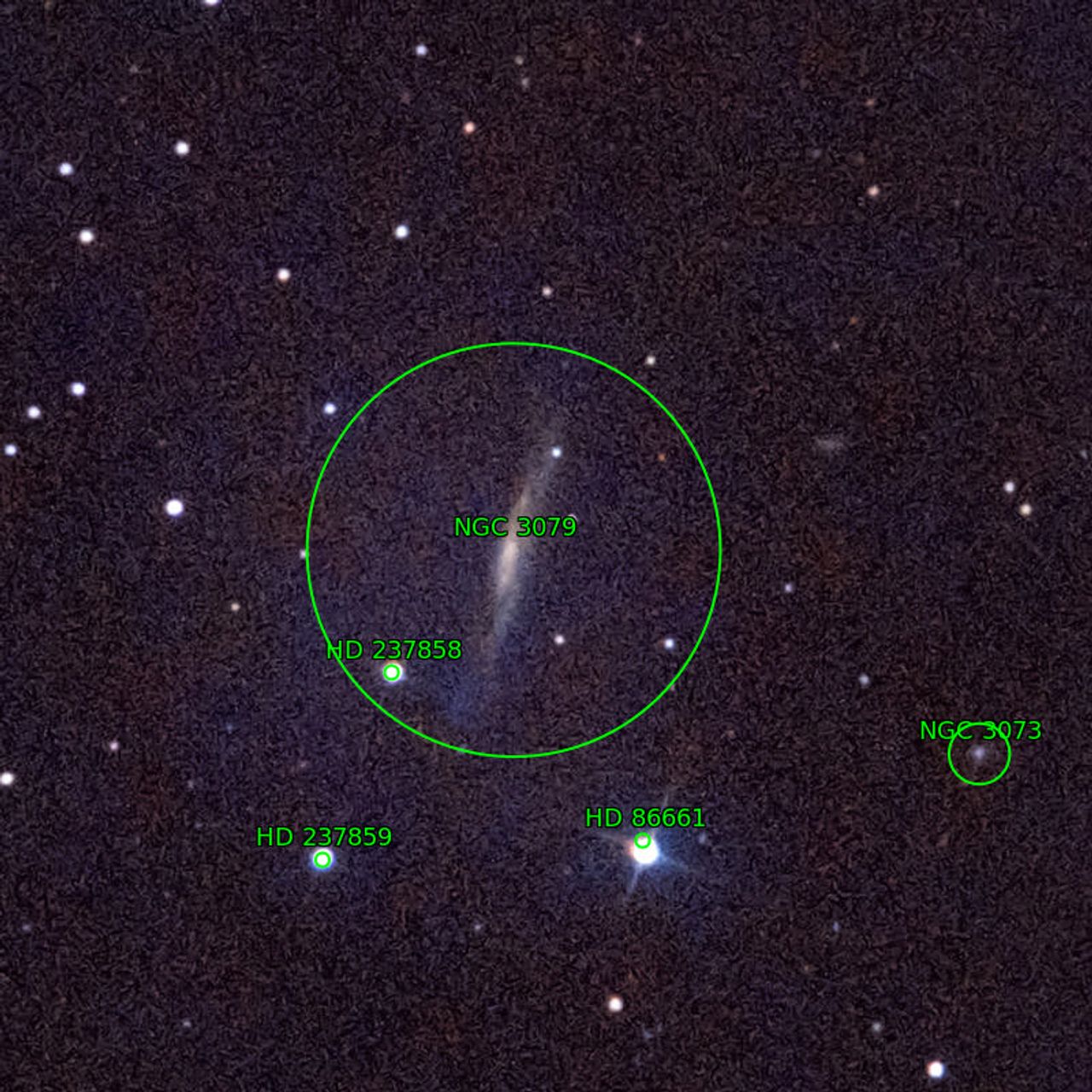 Annotation around NGC3079