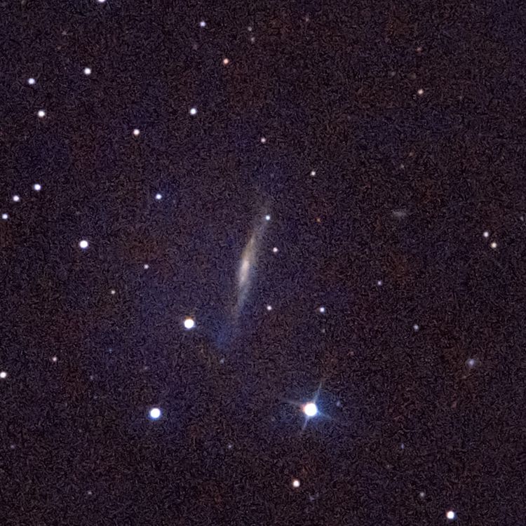 NGC3079 captured through a telescope eyepiece using a smartphone camera - Afocal Astrophotography