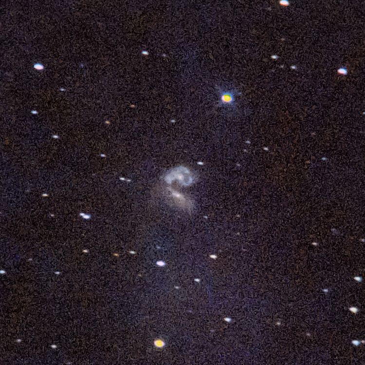NGC4038/4039 captured through a telescope eyepiece using a smartphone camera - Afocal Astrophotography