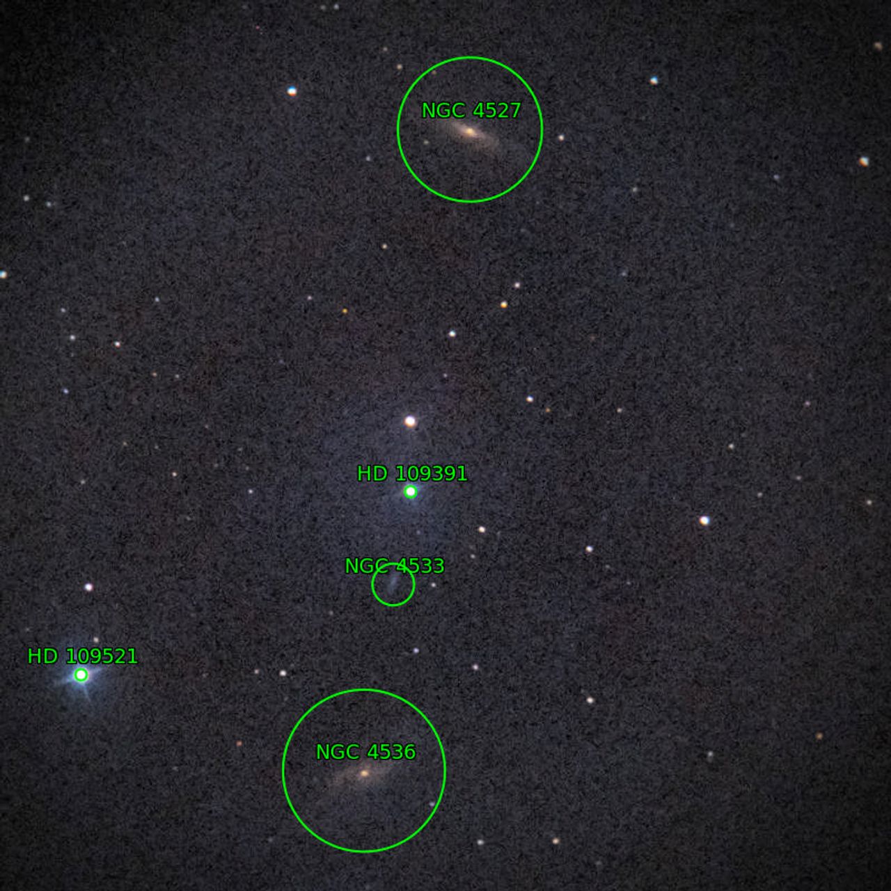 Annotation around NGC4527 NGC4536