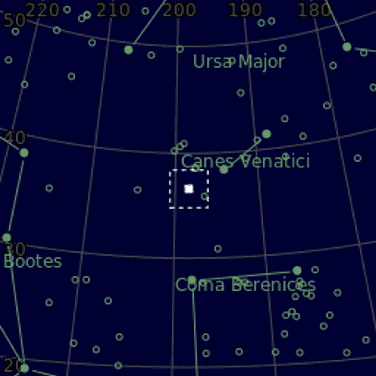 Star map of NGC5033