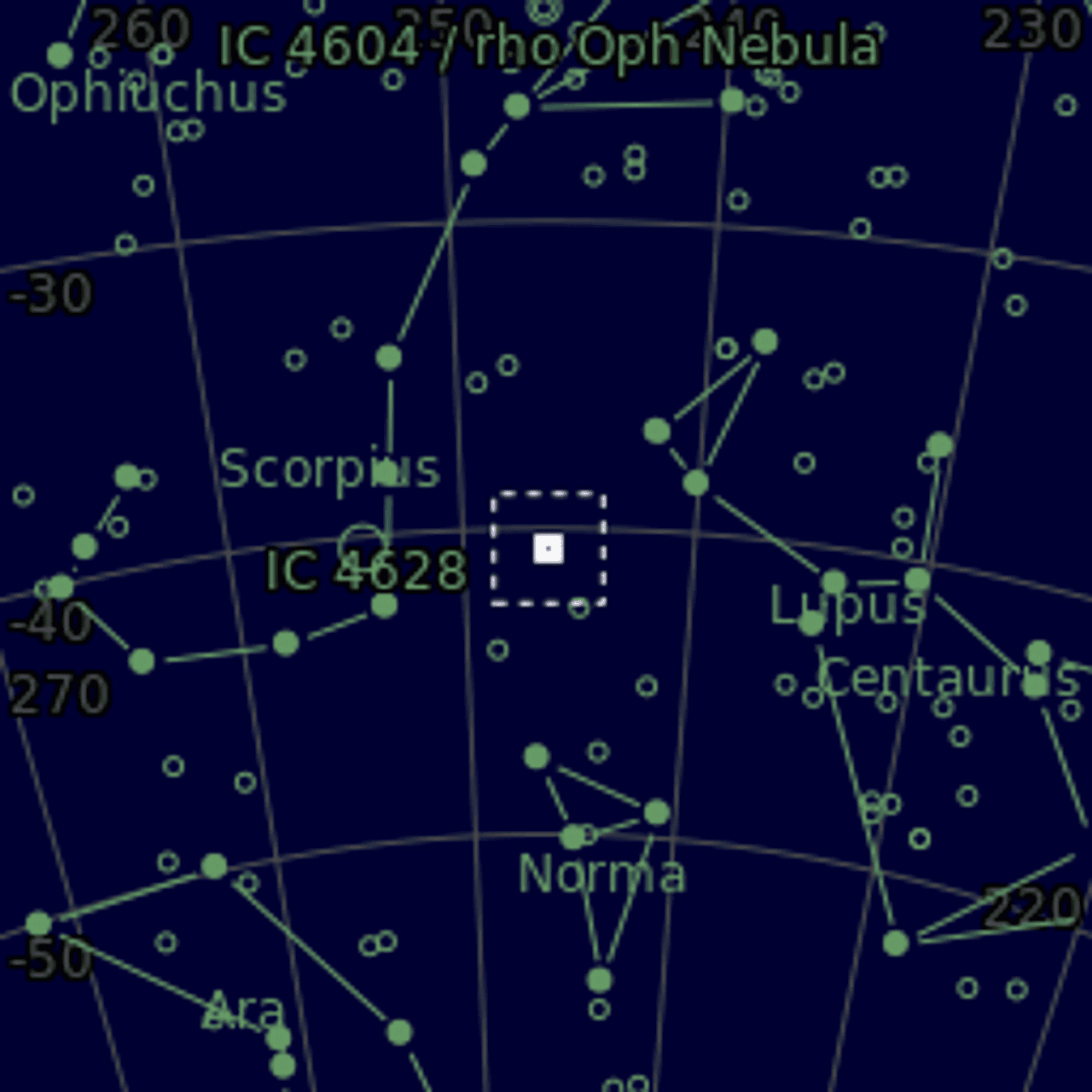 Star map of NGC6124