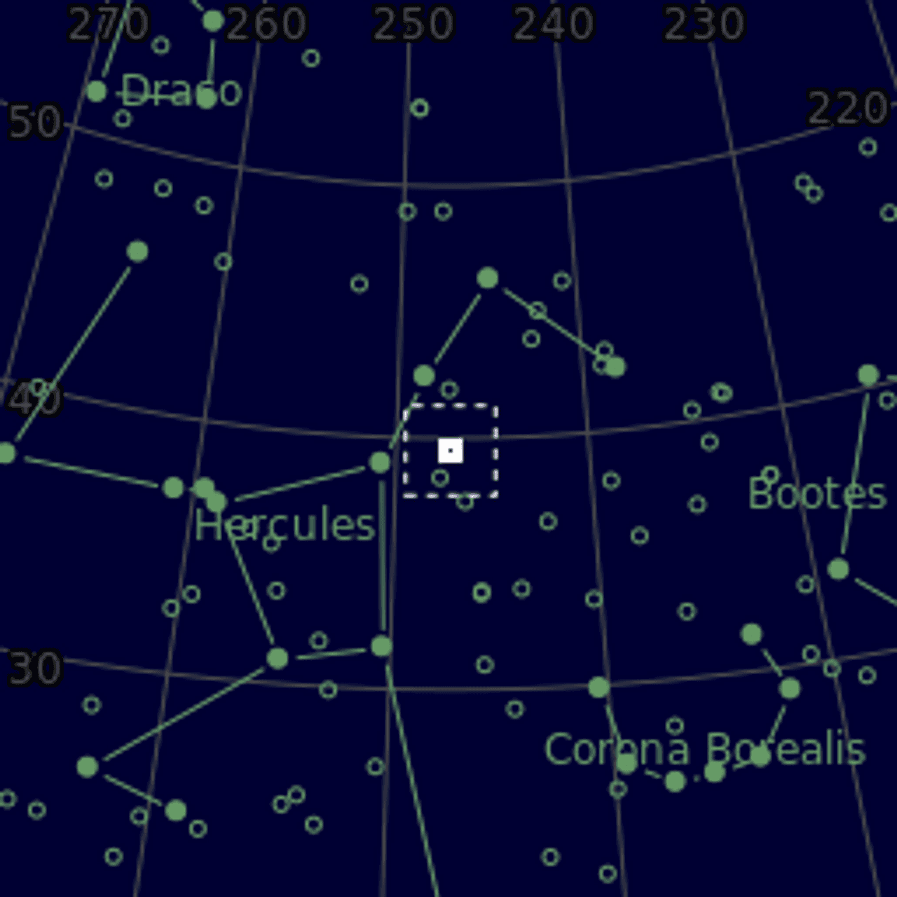 Star map of NGC6166