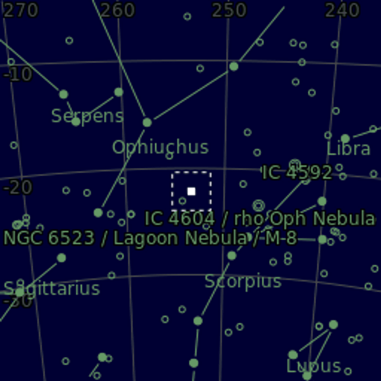 Star map of NGC6235